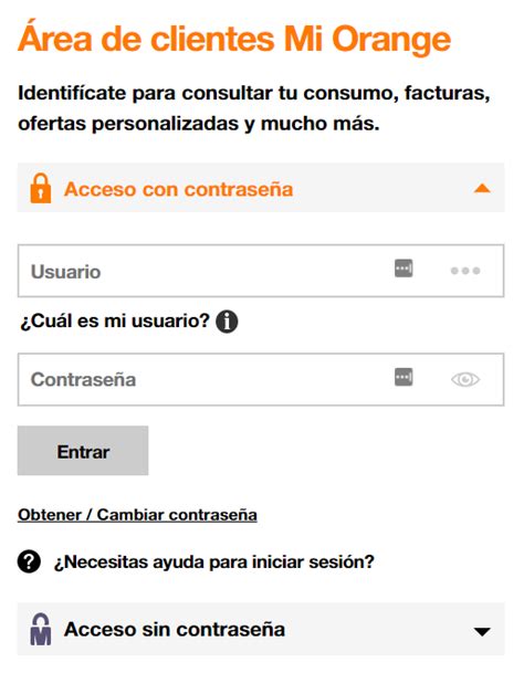 mi orange área de clientes.